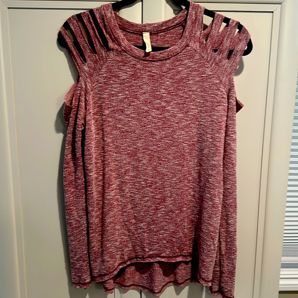 Cold shoulder long sleeve shirt
